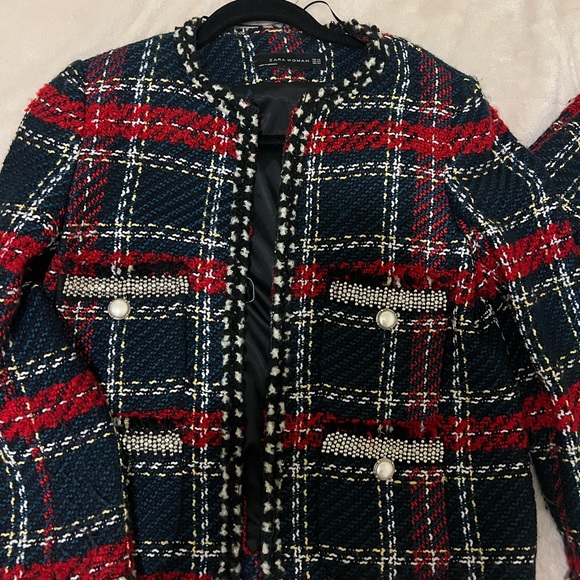 Zara Jackets & Blazers - Zara check plaid tweed blazer